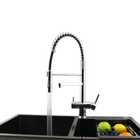 Robinet de cuisine commercial avec pulvérisateur rétractable filtre à eau propre 360 rotatif 3 en 1 robinet rétractable chromé