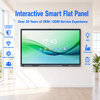 Pizarra Interactiva Inteligente de 65, 75, 86 y 98 Pulgadas, 4K LED, Pantalla Plana Multitáctil de 50 Puntos, Todo en Uno, 8GB+128GB para OEM/ODM