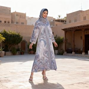 เดรสลำลองผ้าชีฟองพิมพ์ลายประดับเพชรสำหรับผู้หญิงมุสลิมชุดเดรสแฟชั่นดีไซน์ใหม่2026 - Product Image 4