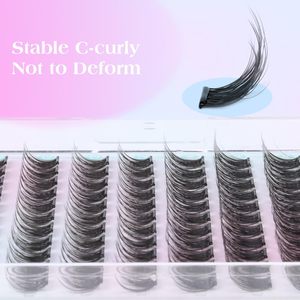 Self Adhesive Plastic Eyelash <b>Extensions</b> No <b>Glue</b> Needed Wispy C-curly Cluster 10-16MM Individual <b>Lashes</b> - Product Image 4