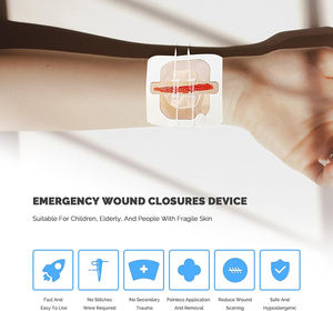 Dispositivo Táctico para Cierre de Heridas, Tiras de Emergencia, Paquete de 3, Tira de Cierre de Heridas con Cierre Médico - Product Image 2