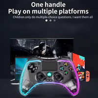 Mando inalámbrico con luz RGB de 8 colores para consola PS4, mando con conexión 2,4G para PC