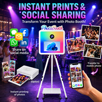 Cabina de Fotos Moderna y Colorida con Cámara DSLR, Pantalla Táctil de 15.6 Pulgadas, Luz RGB y Función Selfie