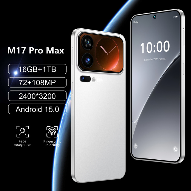 Powerful Smart Cell Phone Dual Sim Card Deca Core 108MP HD 5G Android Smartphone 7.3" 120Hz 16GB+1TB French Spanish English