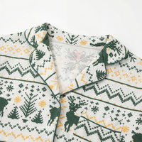 Ensemble de pyjama pour femmes en coton pur tissé, col en V, manches longues, style décontracté, ODM, pantalon à taille élastique, longueur cheville, motif floral parfumé
