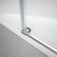 Porte de douche coulissante sans cadre en verre trempé certifiée ANSI Z97.1 avec revêtement facile à nettoyer pour la rénovation de salle de bain