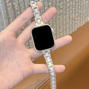 Bracelet de montre Upro Elegent Slim en résine et acier inoxydable 46 mm 45 44 40 38 mm pour Apple Watch toutes séries, bracelet de montre pour filles - Product Image 5