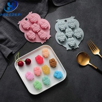 Moule en silicone de qualité alimentaire en forme de hibou, couleur personnalisée, facile à démouler, réutilisable, pour glaçons, bonbons faits main et savons.