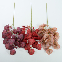 Plantes décoratives artificielles en soie, feuilles de pomme, branche artificielle, vente en gros, décoration de table pour la maison, mariage, hôtel, feuilles de plantes artificielles