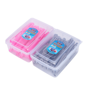 Hair Roller <b>Set</b> Plastic Rods <b>Pink</b> And Gray Heatless Curling <b>Tools</b> For Salon Use - Product Image 1