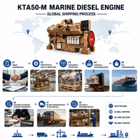 Moteur marin CCEC CUM KTA50 Série 1000kw-1400kw 1800RPM KTA50-M pour bateau de pêche avec CCS BV LR