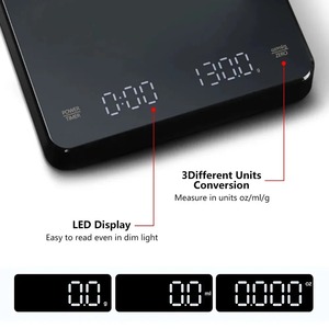 USB <strong>Digital</strong> Coffee Scale Rechargeable LED Screen 0.1g High Accuracy Kitchen Espresso Brewing Measuring Timer Scale - Product Image 5