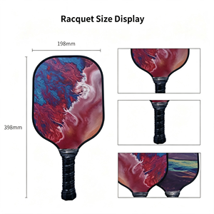 Ensemble de raquettes de pickleball, 10 balles, sac en filet, poignée antidérapante, forme standard, design tendance, adultes, enfants, 16 mm, portable, nid d'abeille - Product Image 4