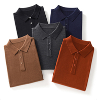 Pull en laine fin d'été pour homme, col rond, tricoté, manches courtes, avec logo personnalisé, couleur unie