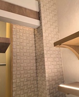 Mosaïque en travertin ultra-mince, flexible et pliable, en pierre naturelle, pour revêtement de façade sur surfaces courbes