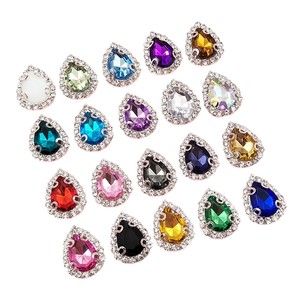 루틴 티어드롭 모양의 크리스탈 핸드 스티치 클로 다이아몬드, 유리, 웨딩 원피스 신발, 액세서리, DIY 소재 다이아몬드 - Product Image 1