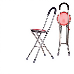 Canne pliante en acier inoxydable, légère, antidérapante, réglable, pour chaise de soutien pour personnes âgées - Product Image 5