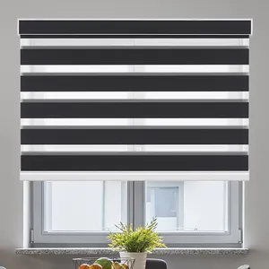 Wholesale Cordless Zebra Blind Dual Layer Electric Rollable Shades Roller Blinds Zebra Blackout Smart Motorized Window Shades