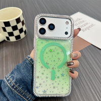 Étui de protection antichoc magnétique en TPU+PC avec paillettes de diamant pour Xiaomi 17 Pro Max/iPhones 11 15 Pro Max