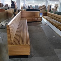 Bancs d'angle droits en bois pour restaurant à usage commercial, personnalisables