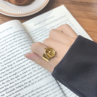 Nouvelle conception de bague large et épaisse - Plaqué or 18 carats, acier inoxydable, fermoir OT, bijoux imperméables