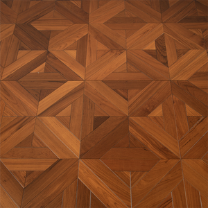 Parquet en bois d'ingénierie T&G multicouche en teck brillant de qualité AB, 14 mm et 16 mm, antidérapant, silencieux, certifié CE, installation facile, pour centres commerciaux - Product Image 1