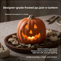 Lanterne Citrouille d'Halloween - Certifiée UL, en Plastique, 25cm, Sans Prise, Décoration Intérieure pour Enfants, Scène d'Halloween et de Pâques