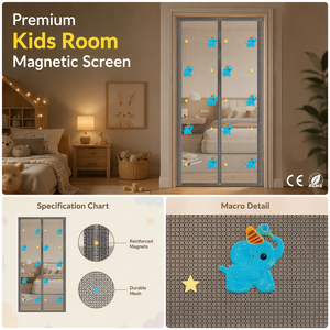 Cortina <span class=keywords><strong>Mosquitera</strong></span> Magnética Moderna para Dormitorio y Hotel, Malla de Diamante Estampada, Grado Comercial, Lavable, Venta al por Mayor - Product Image 2