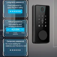 Serrure de porte intelligente à empreinte digitale avec application TTLock, déverrouillage par mot de passe/carte/clé, serrure électrique Tuya pour porte en bois