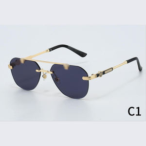 Gafas de Sol Clásicas Carer Doradas, Gafas de Marca de Lujo, Gafas de Sol de Diseñador, Gafas de Metal sin Montura, Gafas con Protección UV - Product Image 5