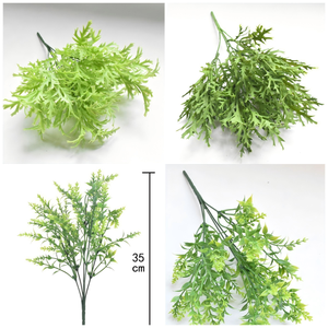 Flores artificiales de plástico duradero y plantas verdes que incluyen <span class=keywords><strong>hojas</strong></span> de <span class=keywords><strong>eucalipto</strong></span> y hierba persa - Product Image 6
