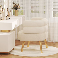 Canapé-lit en tissu Sherpa Teddy de style scandinave moderne Chaise simple pour chambre à coucher Salon Bar Mobilier pour maison et hôtel