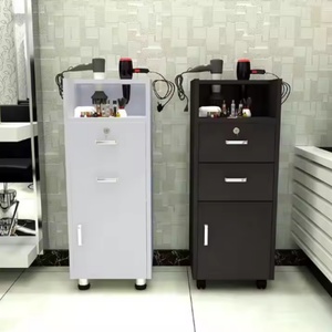 Carrito de Herramientas con Espejo para Salón de Belleza, Mueble de Madera para Exhibición de Productos para el Cuidado del Cabello - Product Image 2