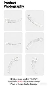 Lot de 4 lames de rechange en plastique pour tondeuse robotisée 198426-9 184L DUR187U DUR189 DUR190L DUR190U DUR191L DUR191U DUR364L - Product Image 3