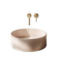 Lavabo de salle de bain en béton de style nordique moderne MB003, écologique, résistant à l'eau, capacité 16L, contemporain
