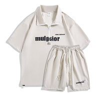 Ensemble de sport Penpace Garment d'été, short à demi-zip et manches courtes, streetwear imprimé pour jeunes, tenue de travail pour couple, deux pièces 100% nylon