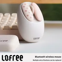 Lofree 2,4G para Bluetooth Mini ratón inalámbrico LED teclas reemplazables 5 niveles de sensibilidad para Notebook ordenador plano juego de oficina