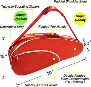 Muestra Gratis de Bolsa de Tenis Impermeable de Cuero con Compartimento para Zapatos, Mochila Deportiva para Tenis, Pickleball y Pádel - Product Image 2