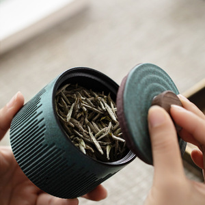 Mini boîte à thé en céramique de 150 ml, portable, pour les voyages en plein air, avec un design classique, pour le rangement dans la cuisine, pot à sucre - Product Image 3