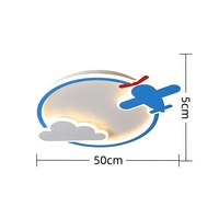 Plafonnier à spectre complet avec télécommande, design moderne en forme d'avion de dessin animé, protection oculaire, base en fer LED