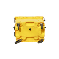 Poubelle en plastique HDPE robuste et écologique de 800 L avec couvercles, 4 roues avec freins, bouchon de vidange, mobile pour usage extérieur en usine
