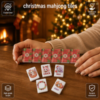 Moq 1 Tuiles de Mahjong de Noël de luxe en acrylique, Tuiles de Mahjong personnalisées gravées American Golf Miss, Ensemble de tuiles de Mahjong d'Halloween
