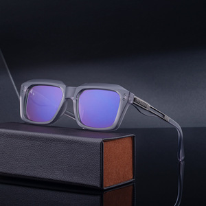 Gafas de sol cuadradas ZS98502 para hombre, negras, con lentes de PC UV400, montura de plástico y metal, protección solar para conducir al aire libre. - Product Image 4