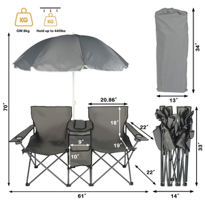 Promoción Metal portátil camping <span class=keywords><strong>mesa</strong></span> plegable <span class=keywords><strong>y</strong></span> <span class=keywords><strong>sillas</strong></span> <span class=keywords><strong>conjunto</strong></span> camping silla reclinable <span class=keywords><strong>sillas</strong></span> plegables de metal con paraguas - Product Image 2