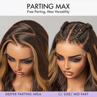 Perruques brésiliennes 13x4 Body Wave avec mèches, en cheveux humains vierges, avec dentelle frontale suisse HD transparente pour femmes noires