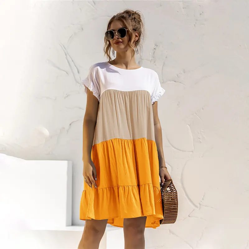 Summer Boho Casual Loose Beach modern Dresses Cocktail Sundress Mini Dress