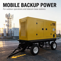 Generator Diesel Mobile Trailer 50kW Silent Towable, Genset 60 KVA 480V Berpendingin Air, Start Otomatis/Remote, ATS, Pasokan Pabrik
