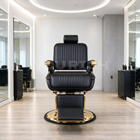 Chaise de barbier classique de style nouveau, design minimaliste, chaise de salon en acier inoxydable, pivotante, réglable, confortable, chaise de toilettage