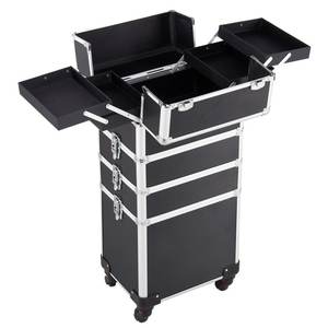 4 इन 1 रोलिंग व्हील ट्रॉली मेकअप केस प्रोफेशनल मेकअप रोलिंग ट्रॉली ऑर्गनाइज़र केस मेकअप रोलिंग ट्रेन केस - Product Image 2