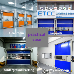 Porte à enroulement automatique à grande vitesse en PVC personnalisé, porte industrielle à enroulement rapide, porte de garage, zone de <span class=keywords><strong>lavage</strong></span> de voitures, design imperméable et durable - Product Image 3